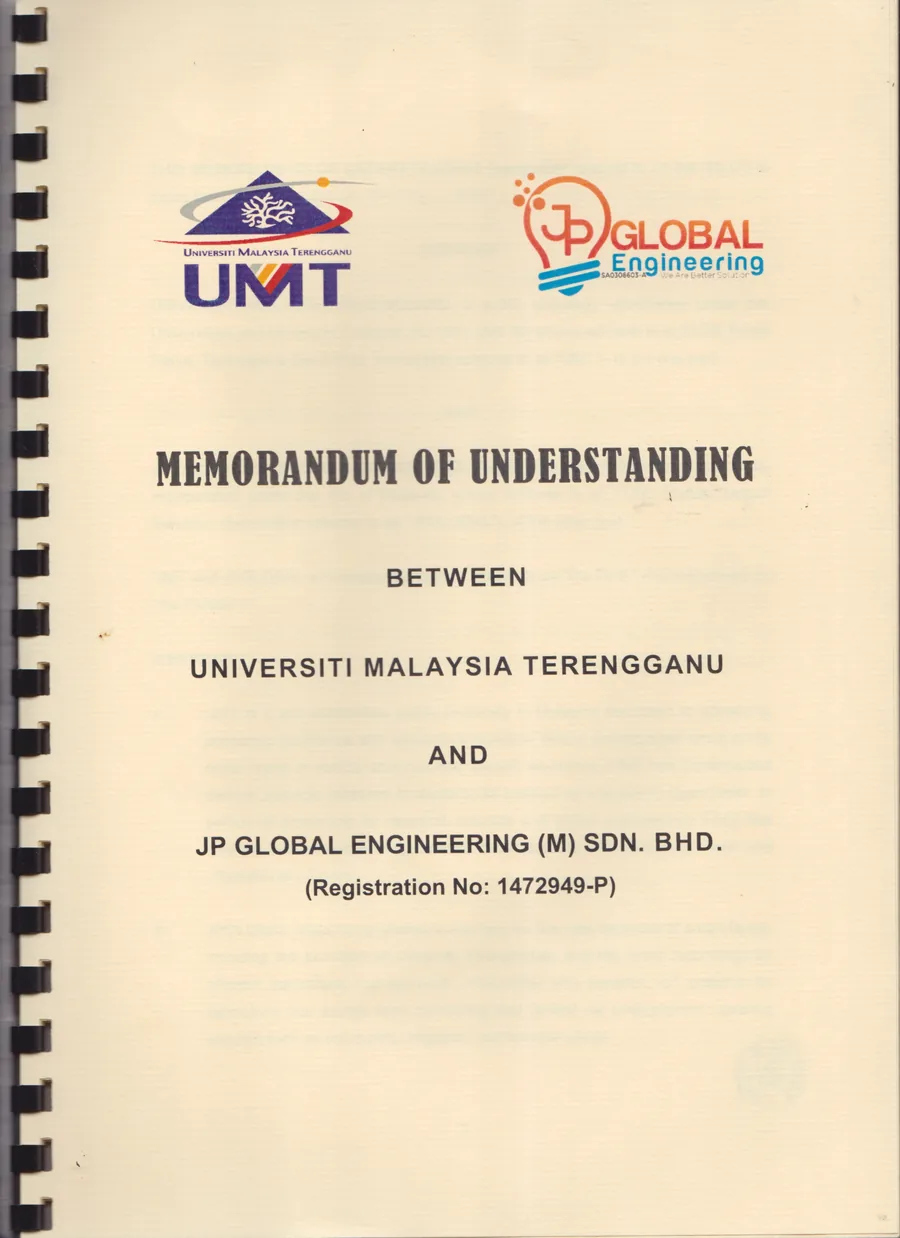 The memorandum of understanding between Universiti Malaysia Terengganu and JP Global Engineering (M) Sdn Bhd