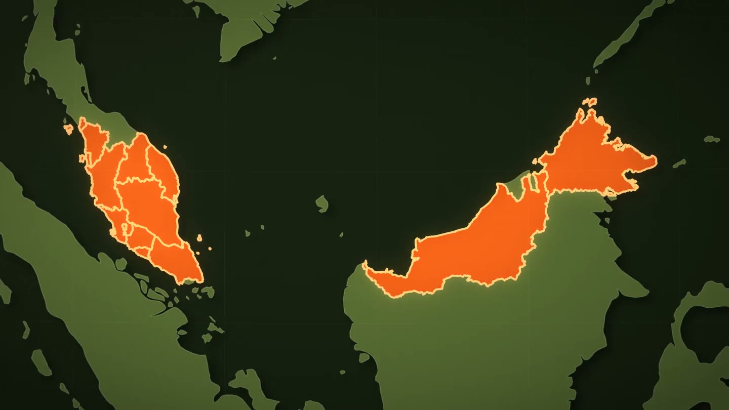 Malaysia with the twelve states carrying JPIoT deployments lit